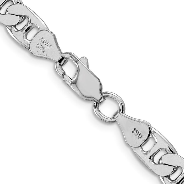 Buy Stylish Rhodium-Plated Sterling Silver 6.5mm Flat Anchor Chain - Affordable Quality-3