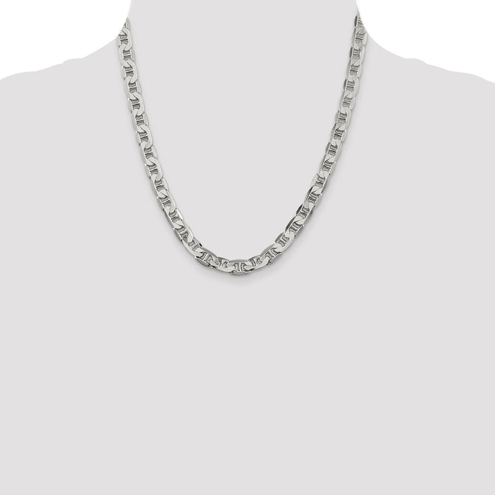 Exclusive 7mm Flat Anchor Chain in Sterling Silver - Stylish & Affordable Jewelry-4