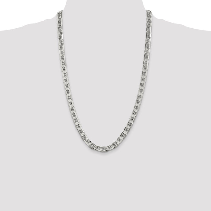 High-Quality 7mm Flat Anchor Chain in Sterling Silver | Affordable Luxury-4