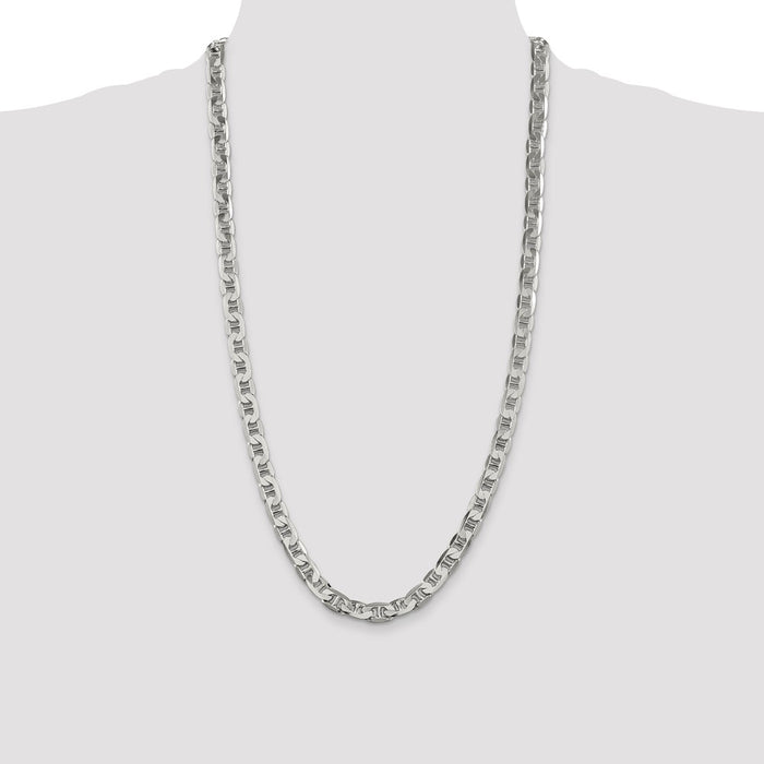 Buy Stylish 7mm Flat Anchor Chain in Sterling Silver - High-Quality Value!-4