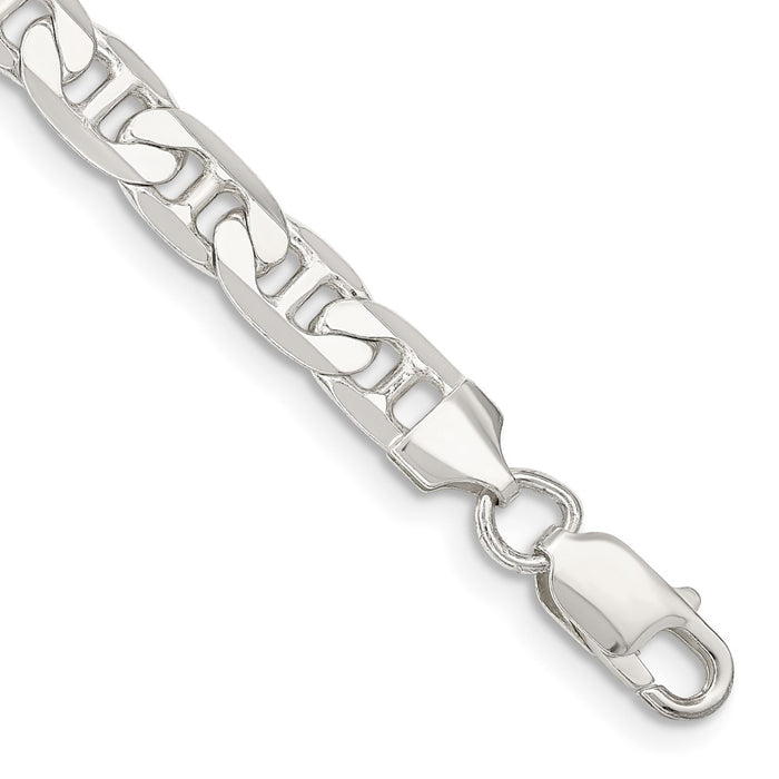 High-Quality 7mm Flat Anchor Chain in Sterling Silver | Stylish & Affordable-1