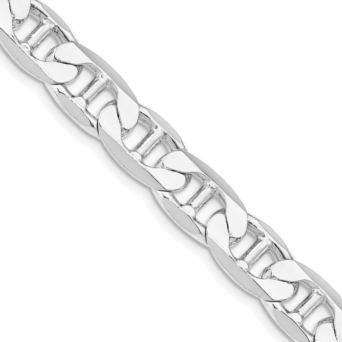 Buy Exclusive Rhodium-Plated Sterling Silver 9.5mm Flat Anchor Chain - Stylish Value!-1
