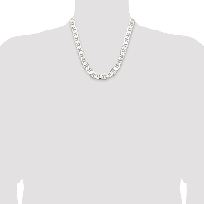 High-Quality 11.5mm Sterling Silver Flat Anchor Link Chain - Stylish Value!-4
