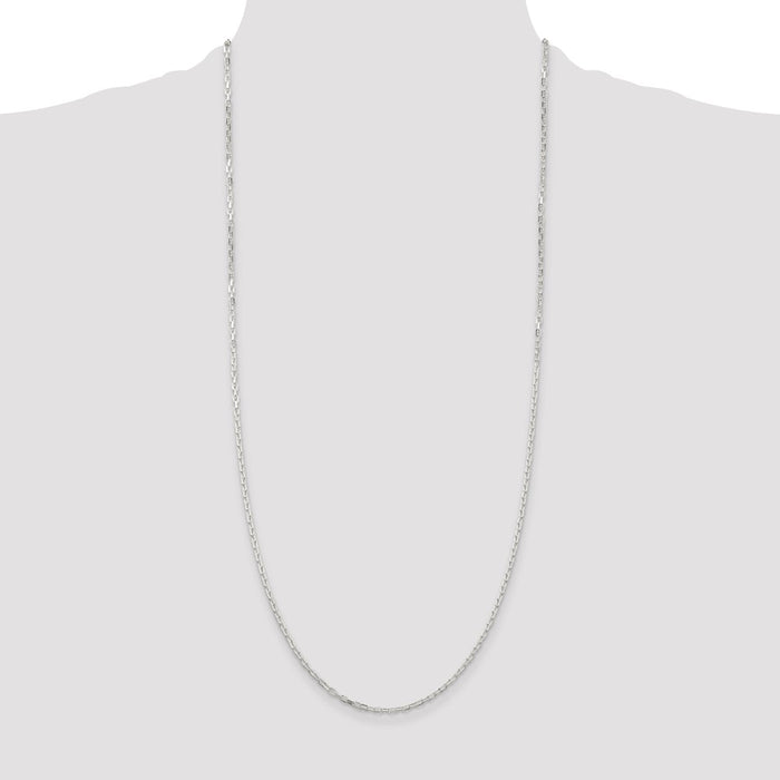 High-Quality 2.2mm Diamond-Cut Long Link Chain in Sterling Silver - Stylish Value-4
