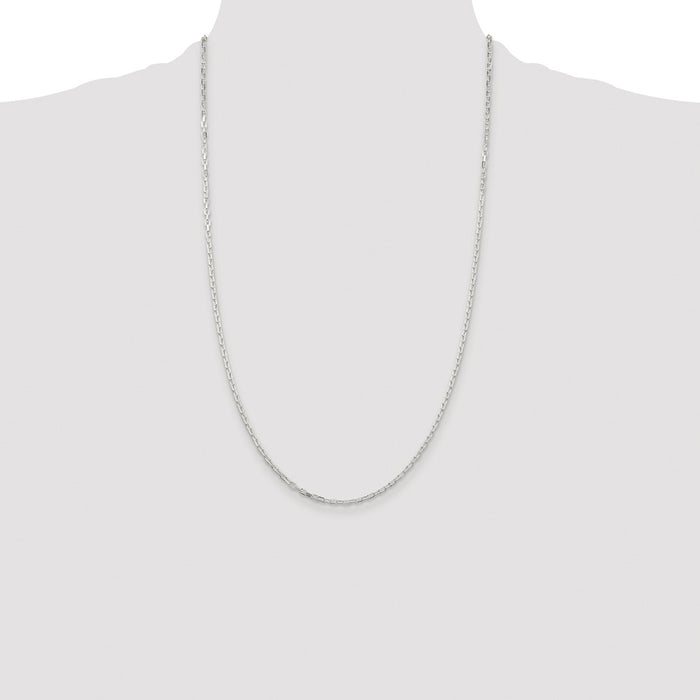 Exclusive 2.2mm Rhodium-Plated Sterling Silver Diamond-Cut Chain - Stylish Value-4