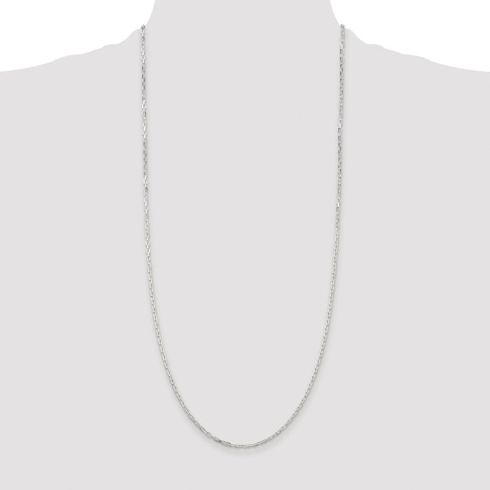 Exclusive 2.2mm Rhodium-Plated Sterling Silver Long Link Chain - Stylish Value!-4