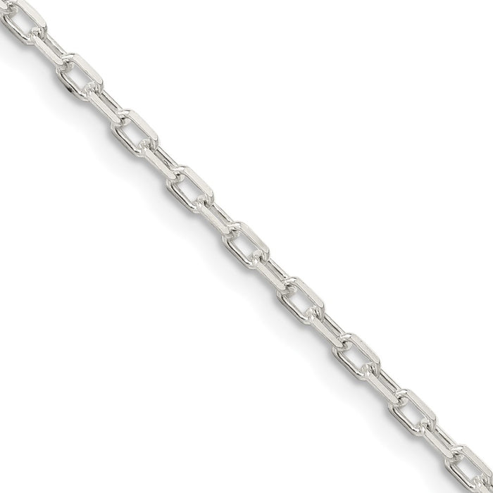 High-Quality 2.2mm Diamond-Cut Long Link Chain in Sterling Silver - Stylish Value-1