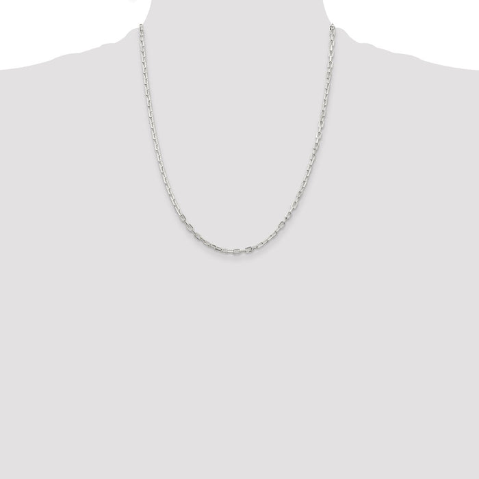Buy Stylish 2.9mm Diamond-Cut Long Link Chain in Sterling Silver - Affordable Value-4