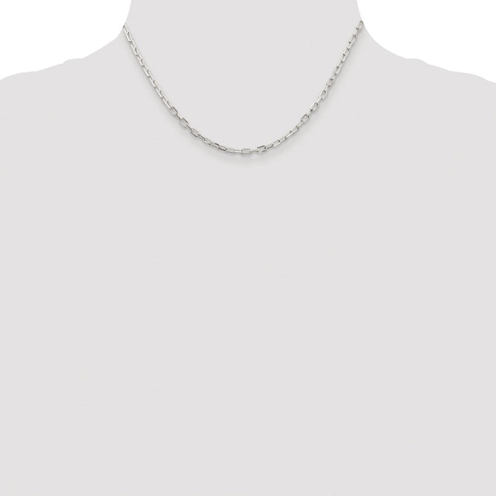 Buy Stylish 2.9mm Rhodium-Plated Sterling Silver Long Link Chain - Luxury Shine-4