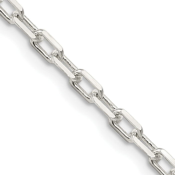High-Quality 2.9mm Diamond-Cut Long Link Cable Chain Necklace in Sterling Silver-1