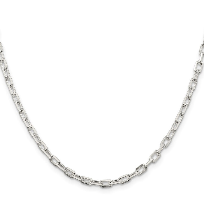 Buy Stylish 3.75mm Diamond-Cut Long Link Chain in Sterling Silver - Affordable Luxury-2