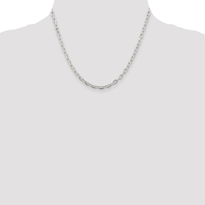 Buy Stylish 3.75mm Diamond-Cut Long Link Chain in Sterling Silver - Affordable Luxury-4