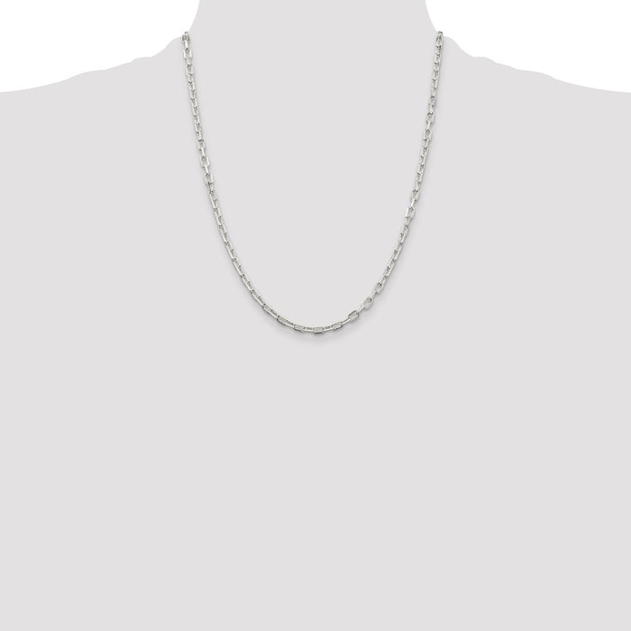 Buy Stylish 3.75mm Diamond-Cut Long Link Chain in Sterling Silver - Affordable Quality-4