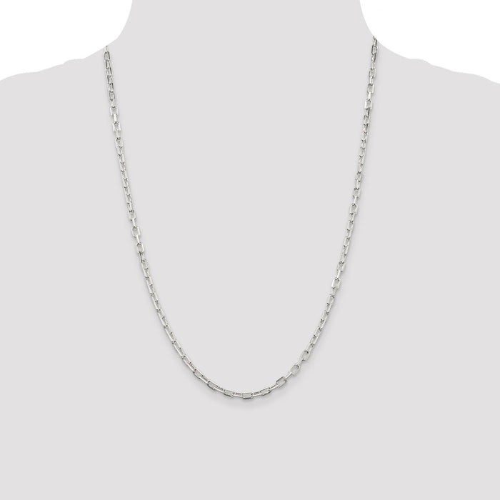 Buy Stylish 3.75mm Diamond-Cut Long Link Chain in Sterling Silver - Affordable Luxury-4