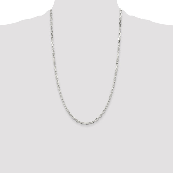 Buy Stylish 3.75mm Diamond-Cut Long Link Chain in Sterling Silver - Affordable Luxury-4