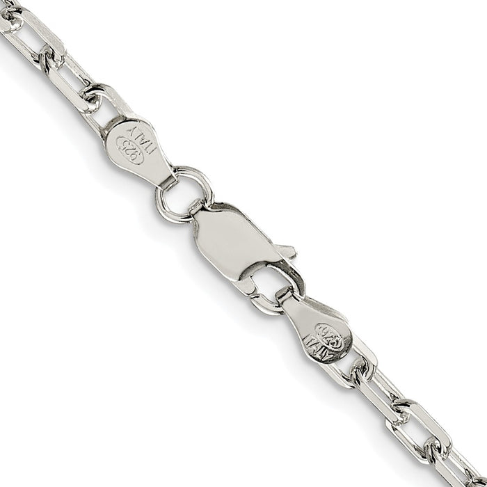 Buy Stylish Rhodium-Plated Sterling Silver 3.75mm Diamond-Cut Chain - Affordable Luxury!-3