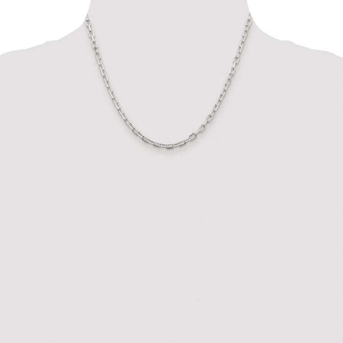 Exclusive Rhodium-Plated Sterling Silver 3.75mm Diamond-Cut Chain - Stylish Value!-4