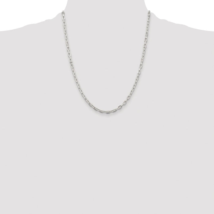 Buy Stylish Rhodium-Plated Sterling Silver 3.75mm Diamond-Cut Chain - Affordable Luxury!-4