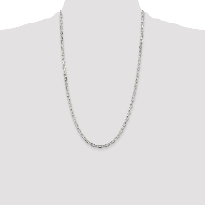 Buy Stylish 4.5mm Diamond-Cut Long Link Cable Chain in Sterling Silver-4