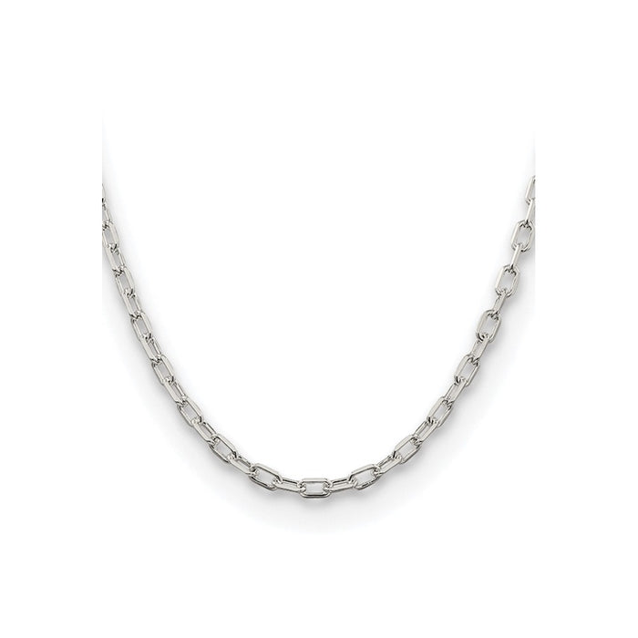 Buy Stylish 4.5mm Diamond-Cut Long Link Cable Chain in Rhodium-Plated Silver-2