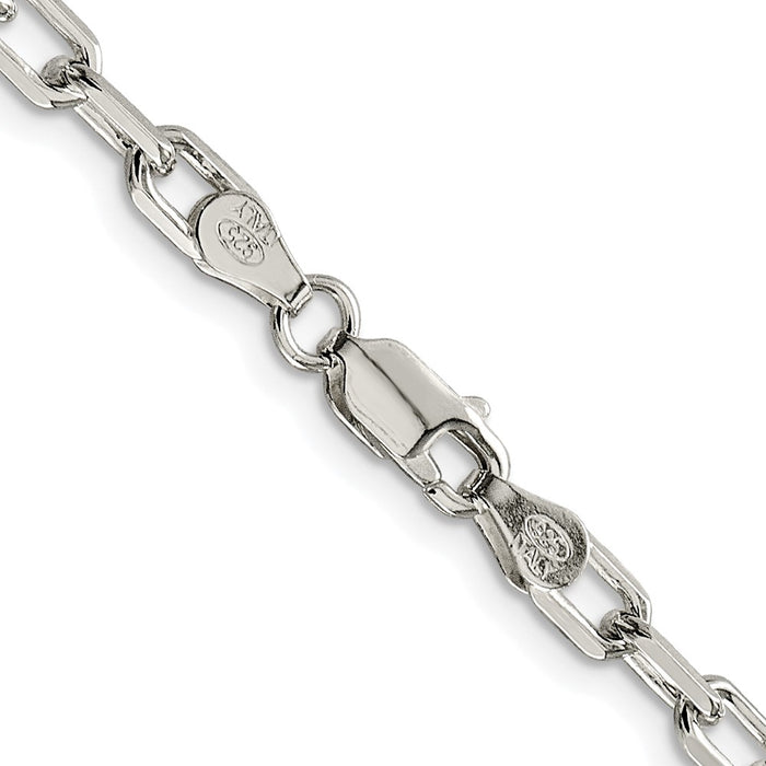 Buy Stylish Rhodium-Plated Sterling Silver 4.5mm Diamond-Cut Chain - Affordable Elegance-3