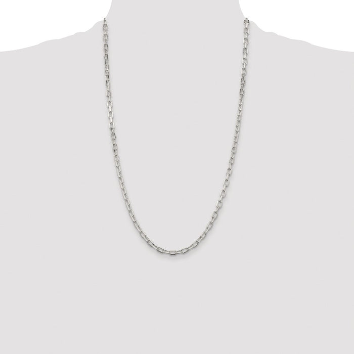 Buy Stylish Rhodium-Plated Sterling Silver 4.5mm Diamond-Cut Chain - Affordable Elegance-4