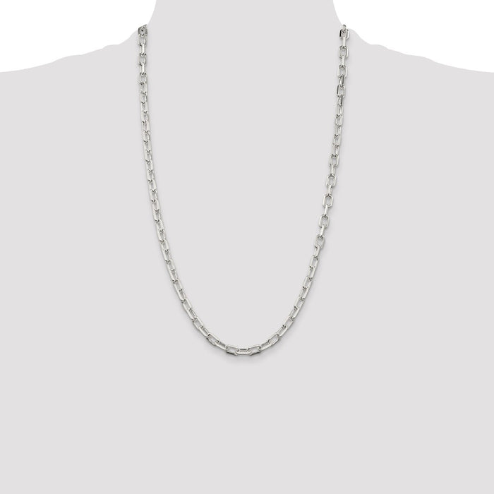 Buy Stylish 5.75mm Diamond-Cut Long Link Cable Chain in Sterling Silver - Affordable Luxury-4