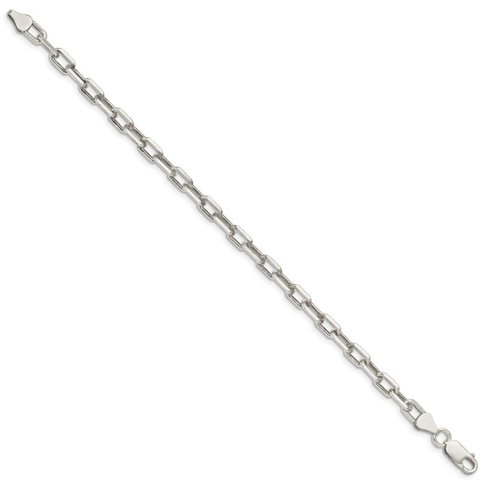 Buy Stylish 5.75mm Diamond-Cut Sterling Silver Long Link Chain Necklace-2