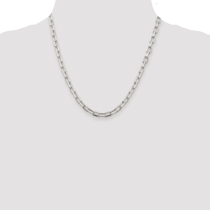 Exclusive Rhodium-Plated Sterling Silver 5.75mm Diamond-Cut Chain - Stylish Value!-4