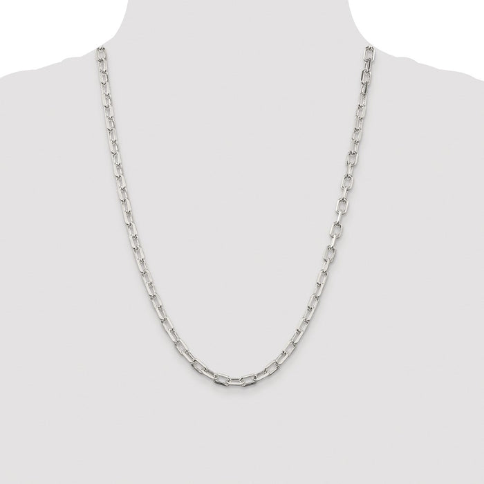 Exclusive 5.75mm Diamond-Cut Long Link Cable Chain - Rhodium-Plated Silver Value-4