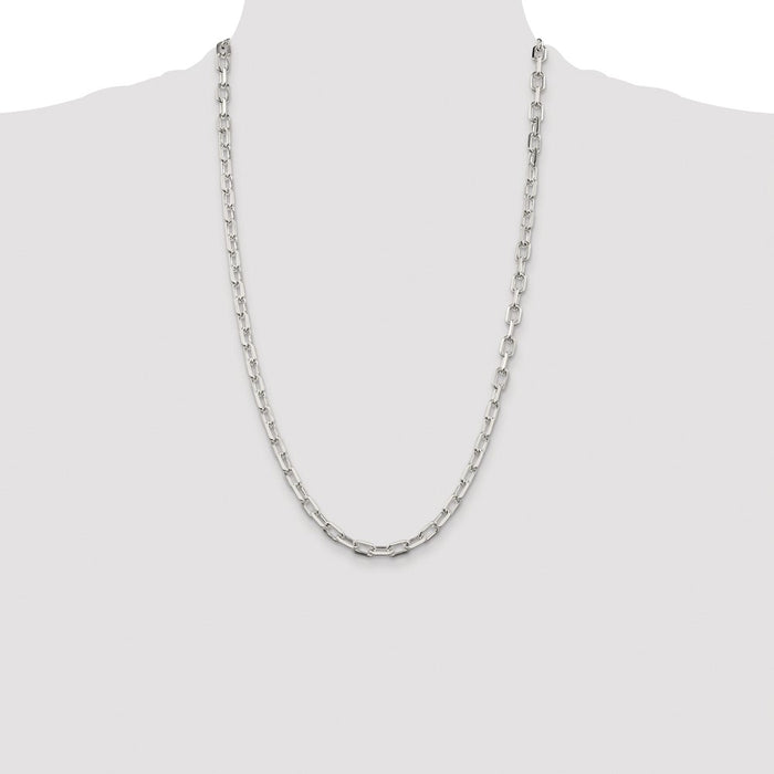 Buy Stylish Rhodium-Plated Sterling Silver 5.75mm Diamond-Cut Chain - Luxury Value!-4