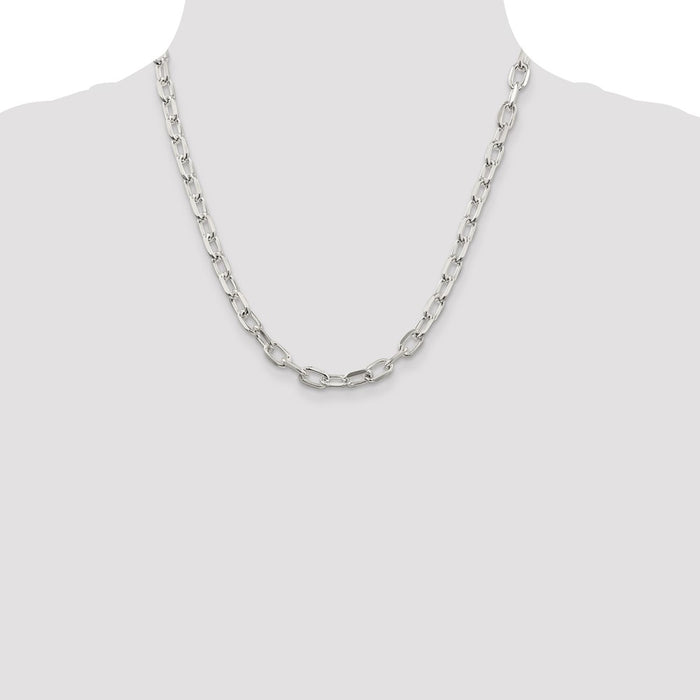 Exclusive 6.65mm Diamond-Cut Long Link Sterling Silver Chain - Luxury Value-4