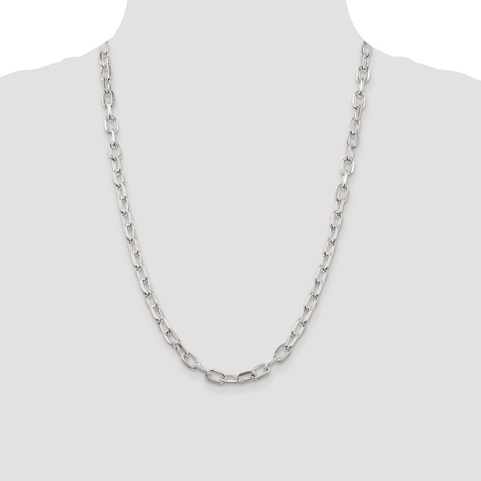 High-Quality 6.65mm Diamond-Cut Silver Cable Chain Necklace | Stylish & Affordable-4