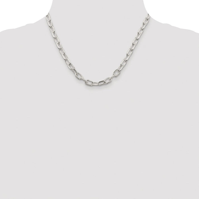 Buy Stylish Rhodium-Plated Sterling Silver 6.65mm Diamond-Cut Chain - Affordable Luxury-4