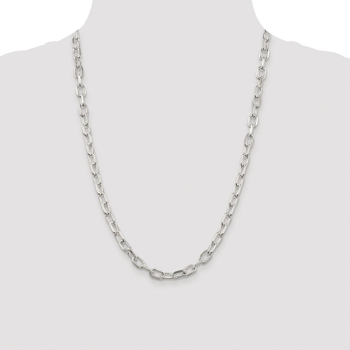 Buy Exclusive Rhodium-Plated Sterling Silver 6.65mm Cable Chain - Stylish Value-4