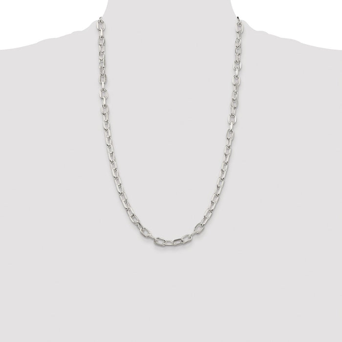 Buy Luxury Rhodium-Plated Sterling Silver 6.65mm Diamond-Cut Chain-4