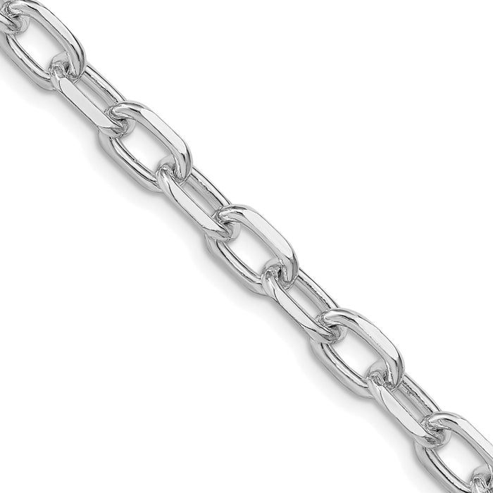 Buy Stylish Rhodium-Plated Sterling Silver 6.65mm Diamond-Cut Chain - Affordable Luxury-1