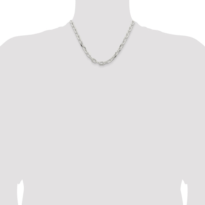Buy Exclusive 7.5mm Diamond-Cut Long Link Cable Chain Necklace in Sterling Silver-4