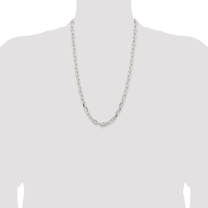 Buy Stylish 7.5mm Diamond-Cut Long Link Cable Chain in Sterling Silver-4