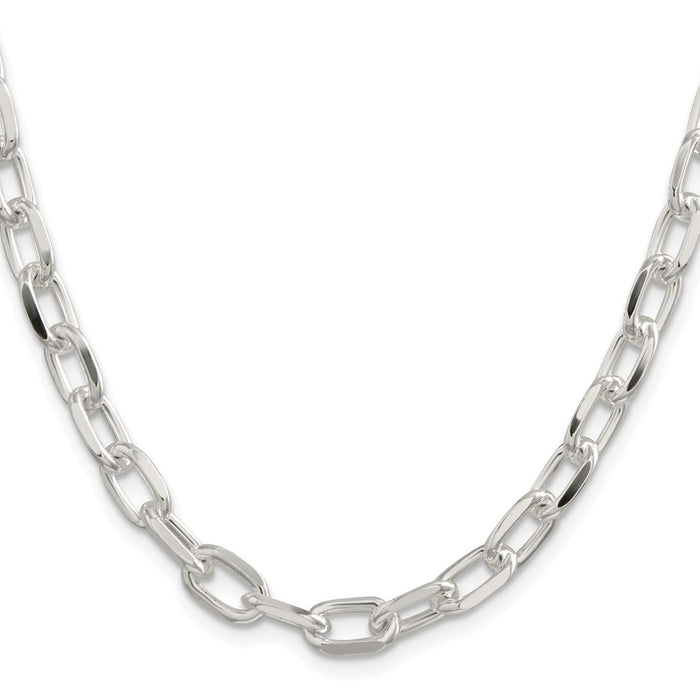 High-Quality Rhodium-Plated Sterling Silver 7.5mm Diamond-Cut Chain - Stylish Value!-2