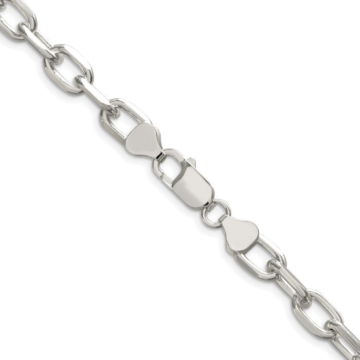 Buy Stylish Rhodium-Plated Sterling Silver 7.5mm Diamond-Cut Chain - Luxury Value!-3