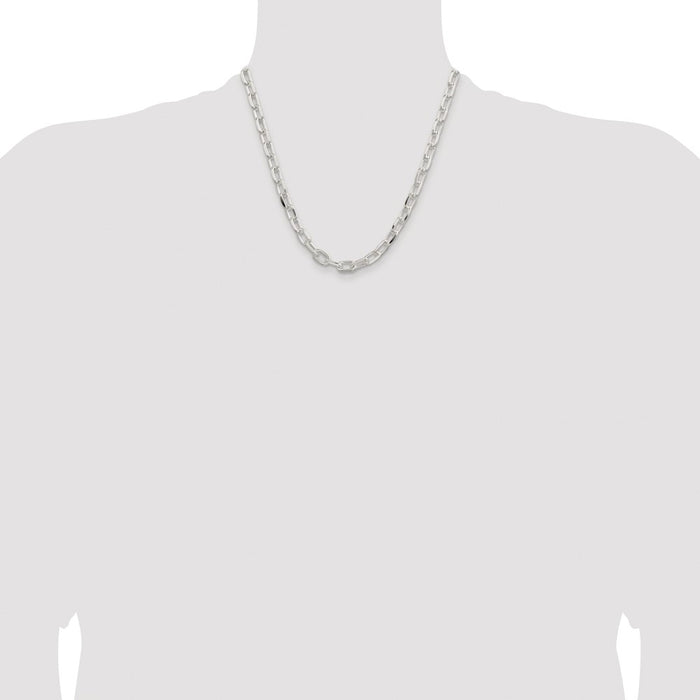 Buy Stylish Rhodium-Plated Sterling Silver 7.5mm Diamond-Cut Chain, Luxury Value-4