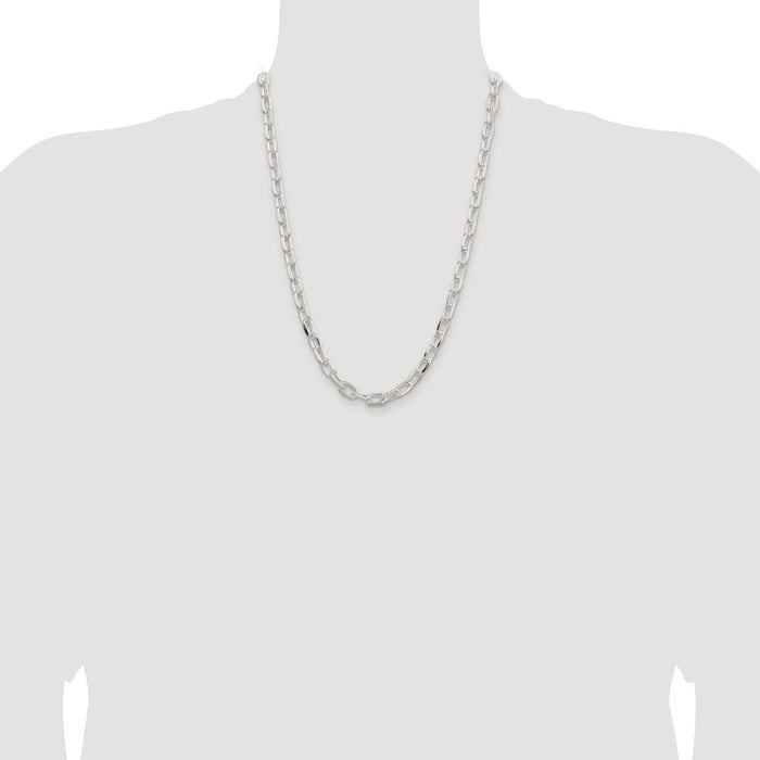 Buy Stylish Rhodium-Plated Sterling Silver 7.5mm Diamond-Cut Chain at Value Price-4
