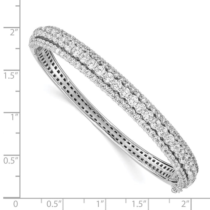 High-Quality Rhodium-Plated Sterling Silver Bangle Bracelet with 116 CZ | Stylish Value-3