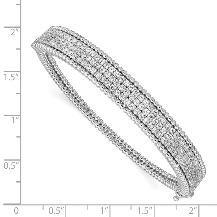 Buy Exclusive Rhodium-Plated Sterling Silver Bangle Bracelet with 137 CZ Stones-3
