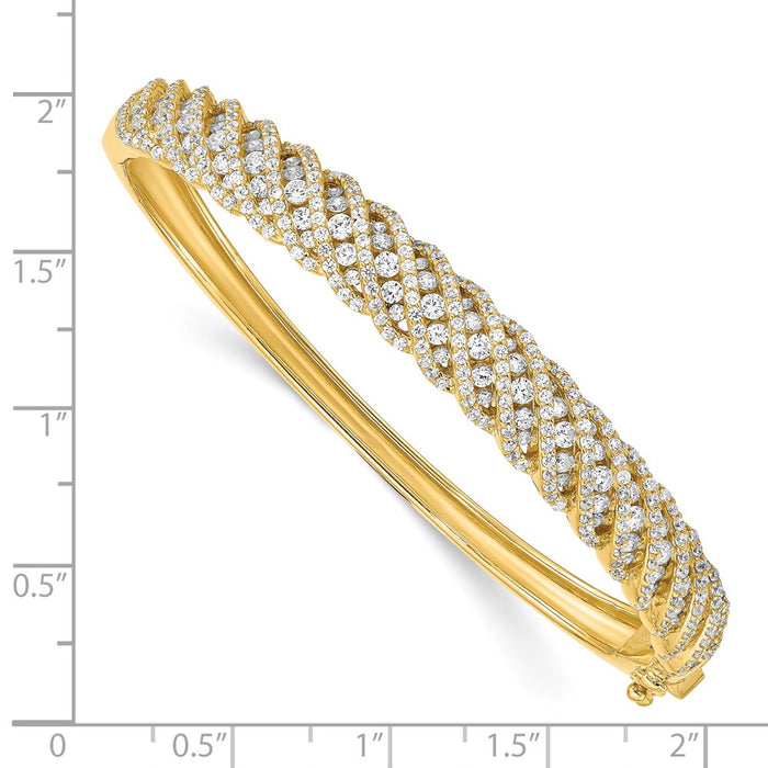 Exclusive Sterling Shimmer Gold-Plated CZ Bangle Bracelet | 349 Stones, Stylish Value-3