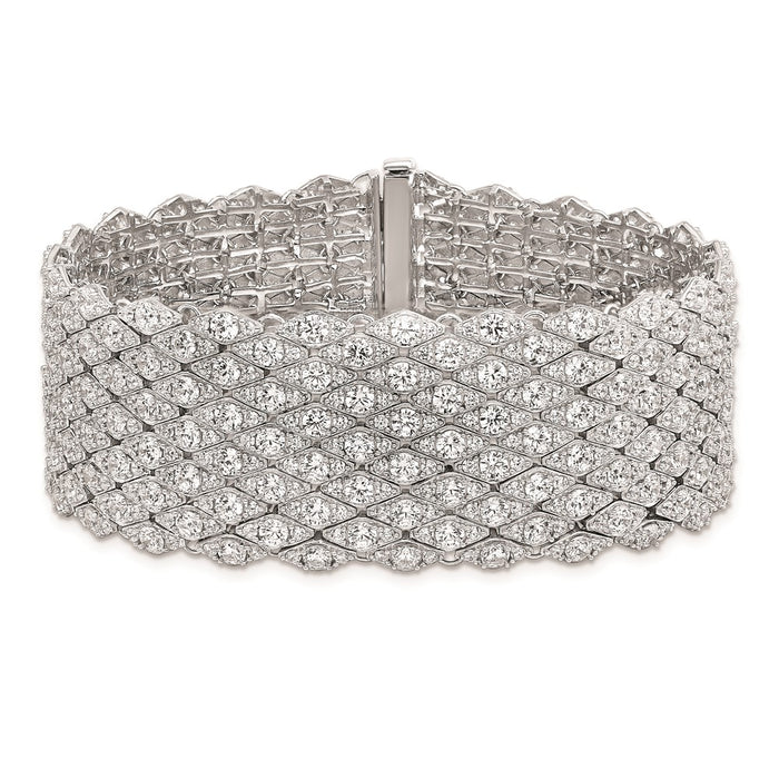 Shop Stylish Rhodium-Plated CZ Mesh Bracelet - 6.75", 759 Stones, Affordable Elegance-3