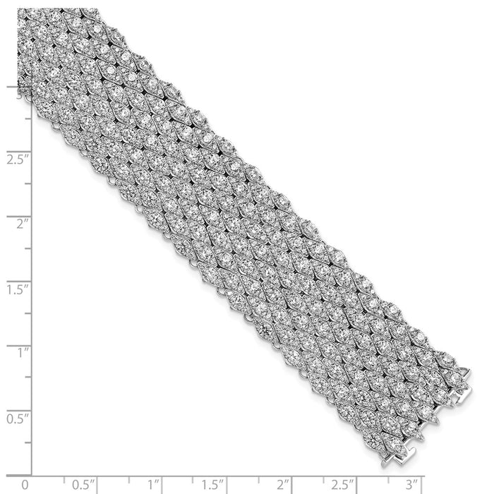 Shop Stylish Rhodium-Plated CZ Mesh Bracelet - 6.75", 759 Stones, Affordable Elegance-4