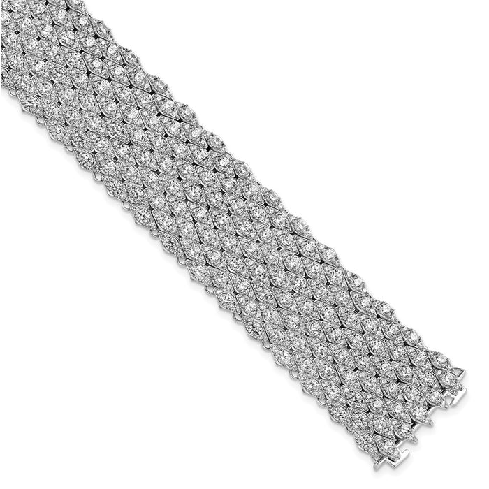 Shop Stylish Rhodium-Plated CZ Mesh Bracelet - 6.75", 759 Stones, Affordable Elegance-1