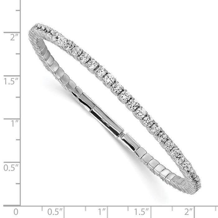 Exclusive Sterling Silver Bangle Bracelet - 51 CZ Stones, Stylish Design-3